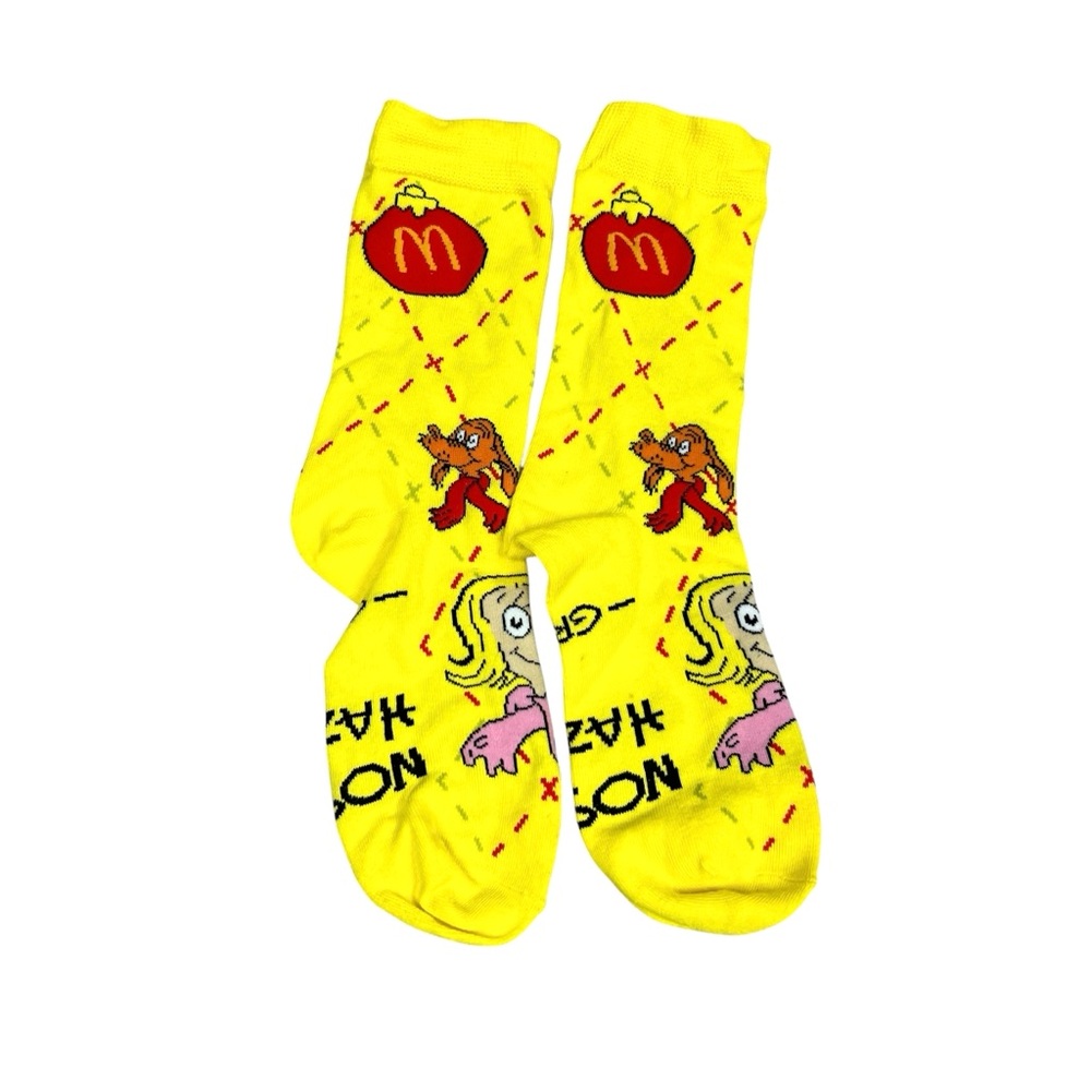 McDONALD'S Grinch Socks Christmas Adult Happy Meal YELLOW New 2025